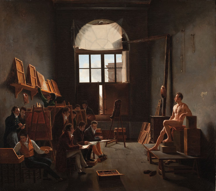 Léon-Mathieu Cochereau, The Studio of Jacques-Louis David, 1814