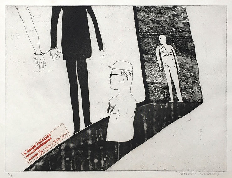 David Hockney (b. 1937), Viewing a Prison Scene (A rake’s progress), 1961-63