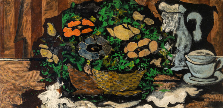 Georges Braque, Basket of anemones, pitcher and cup, 1925