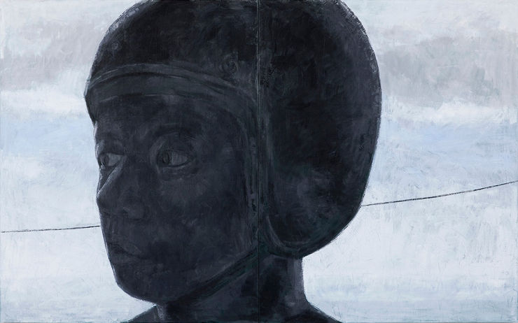 Chun Sungmyung Swallowing the Shadow, 2016 oil painting on canvas 324 x 130 cm (2pcs)