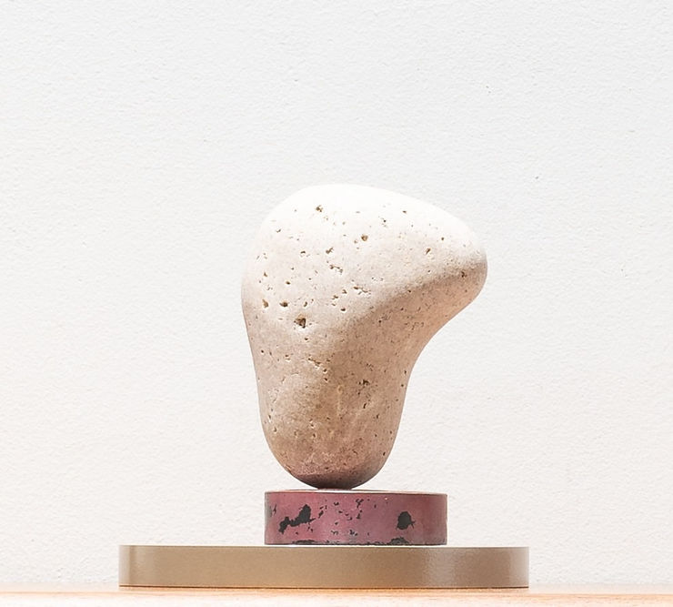 Omyo Cho Dummy_O, 2019 enameled copper, stone 12 × 11 × 20 (h) cm