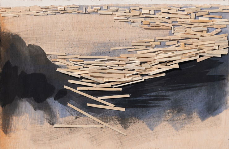 Tadashi Kawamata Landscape no 3, 2023 wood and acrylic paint on plywood 50 x 76 x 5 cm