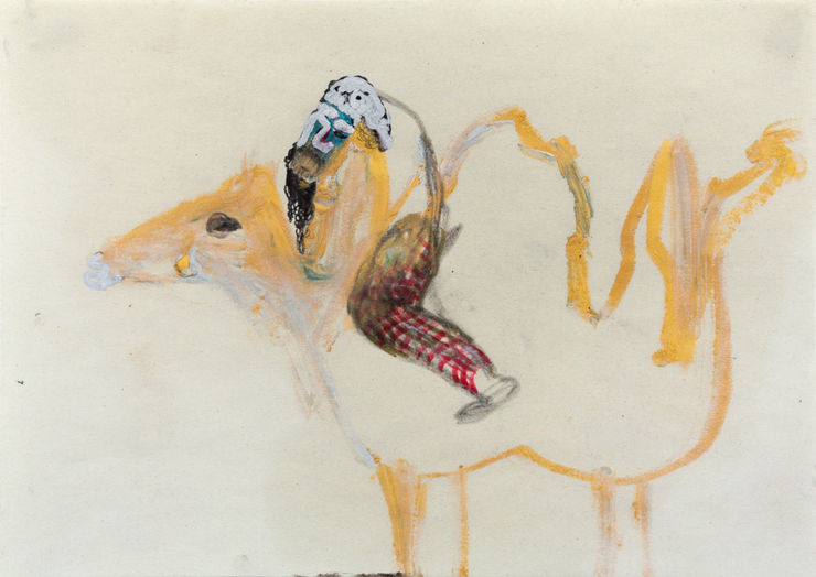 Yi Youjin Camel, 2020 oil pastel, pencil, acrylic pen on paper 18 x 25.5 cm