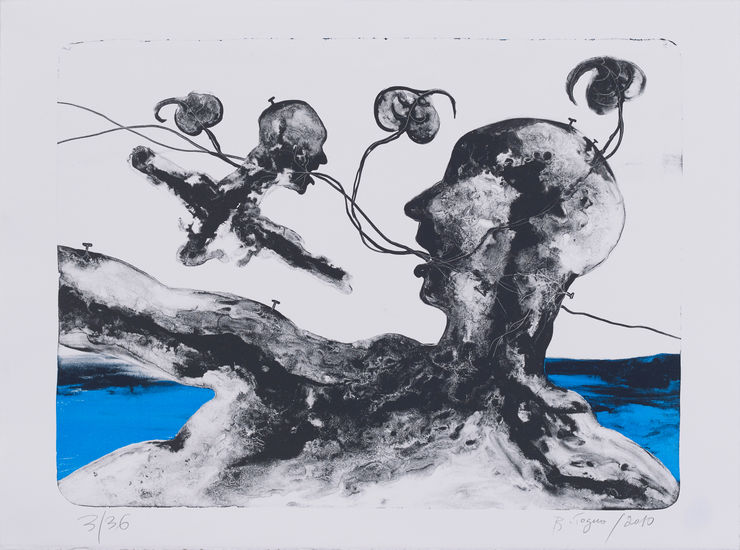 Barthélémy TOGUO WAITING FOR TOMORROW, 2010 ithography 56.5 x 76 cm Ed. 1/36 , 3/36