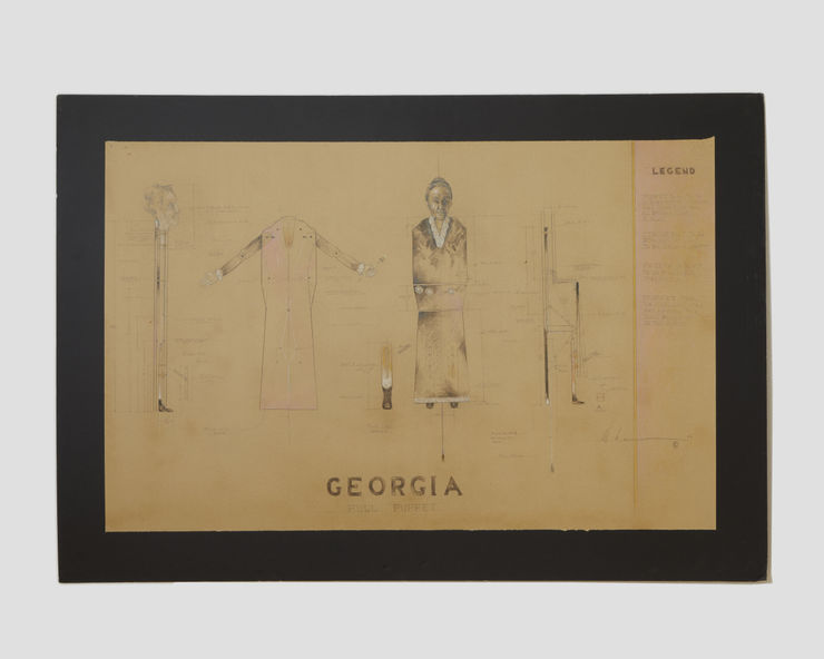 Armond Lara, Drawing for Georgia O'Keeffe Marionette