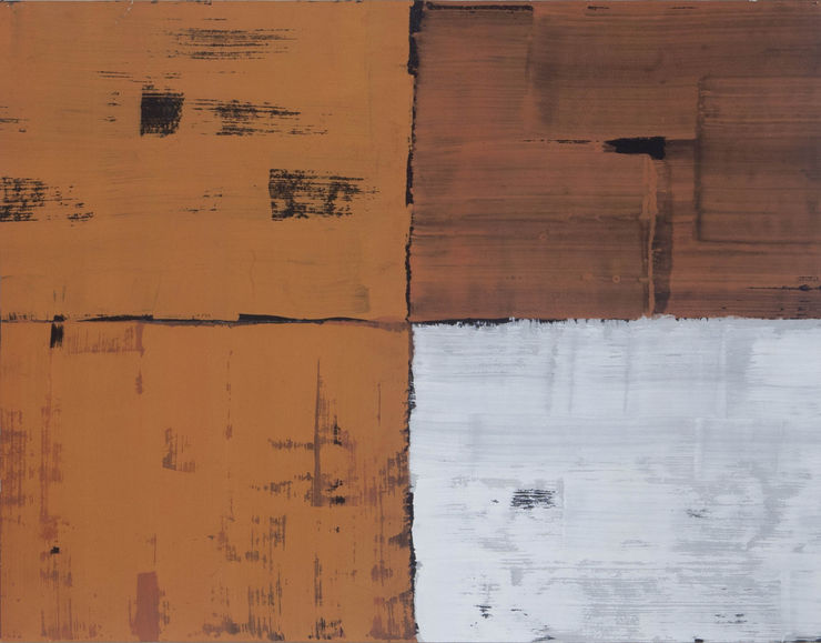 Erbern - Pinelli - Viallat: Ulrich Erbern, Le mura, 1998, 70 x 90 cm - 27 1/2 x 35 3/8 in, acrilico su carta