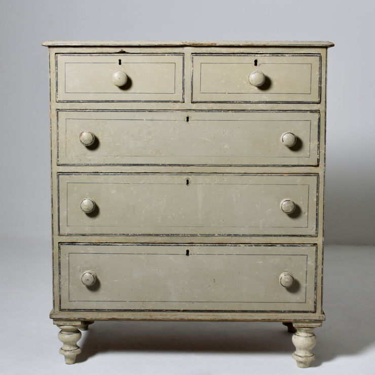 Early 19th Century Original Painted Chest Of Drawers From Holkham Hall ( sold )