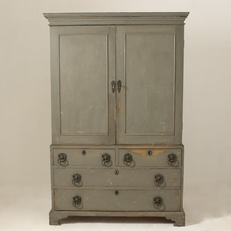 George III Painted Pine Linen Press ( sold )