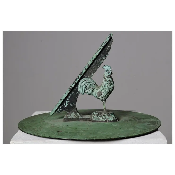 Rare J P White Bronze Cockerel Sundial Plate ( sold )