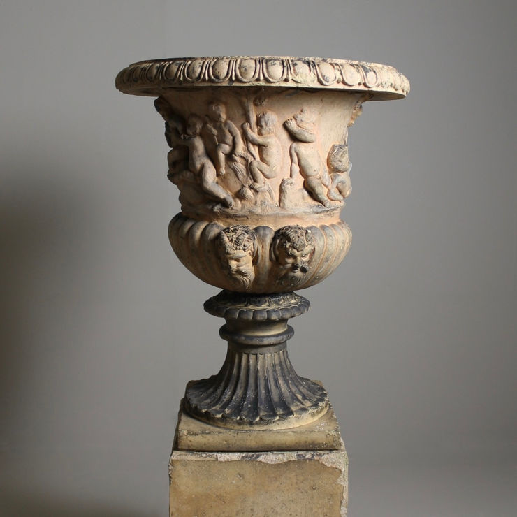 J M Blashfield Putti Campana Urn On Pedestal ( sold )