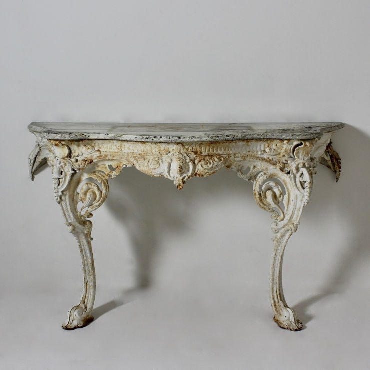 19th Century Cast Iron And Marble Console Table ( sold )
