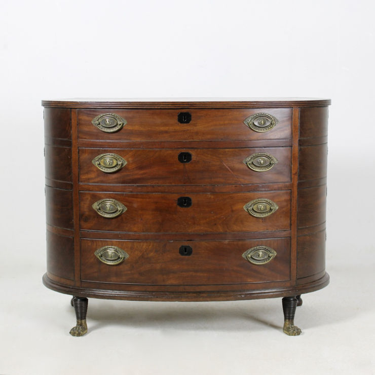 George III D Shaped Cuban Mahogany Chest Of Drawers ( sold )
