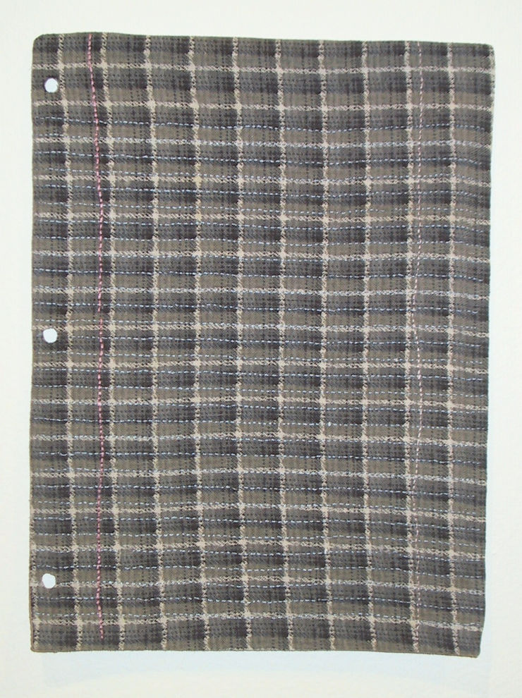 Untitled from the Notebook Paper Series (plaid), 2004 embroidery 10 1/2 x 8 in.