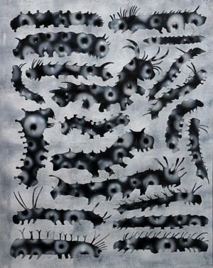 Joseph Peragine Love Me Til my heart stops acrylic on canvas camoflouge