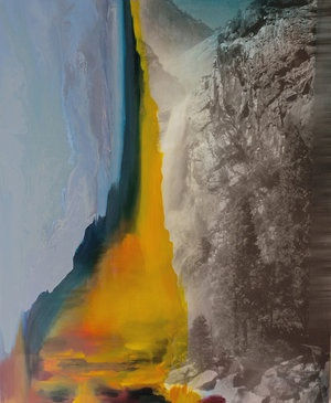 Kim anno oil inkjet on aluminum photography painting