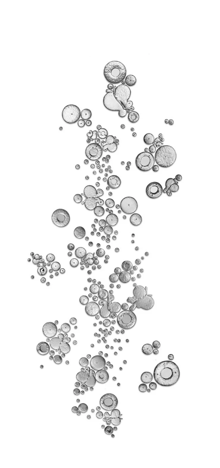 Rob Wynne “Up”, 2025 vidro derramado e espelhado com inserções de espelho poured and mirrored glass with mirror inserts 302 x 135 cm 119 x 53 in