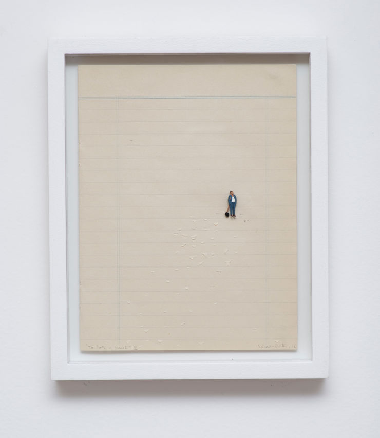 Liliana Porter To Take a Break I, 2016 lápis e figura sobre papel pencil and figurine on paper 21,2 x 16,1 cm 8.34 x 6.33 in