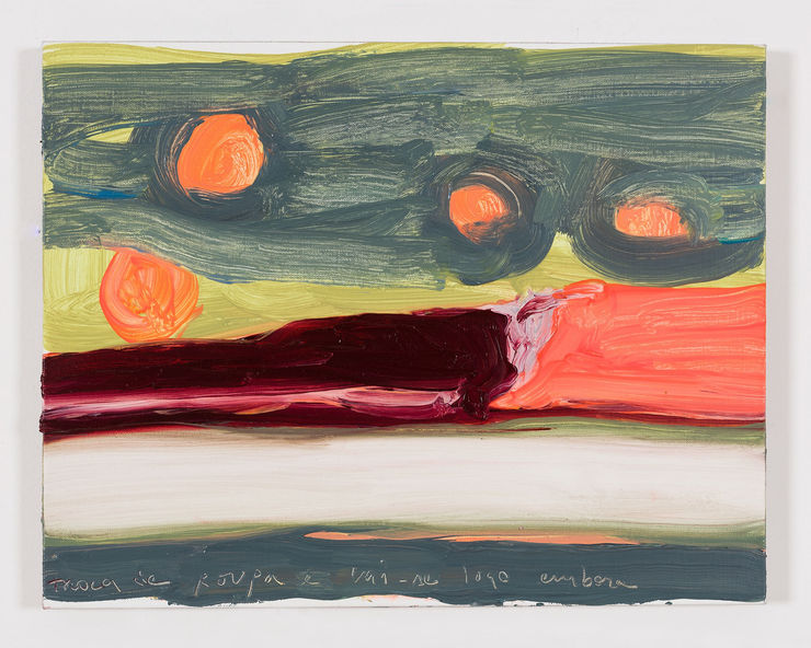 Gabriela Machado “Troca de roupa e vai-se logo embora”, 2017 óleo sobre linho oil on linen 28 x 36 cm 11.02 x 14.17 in