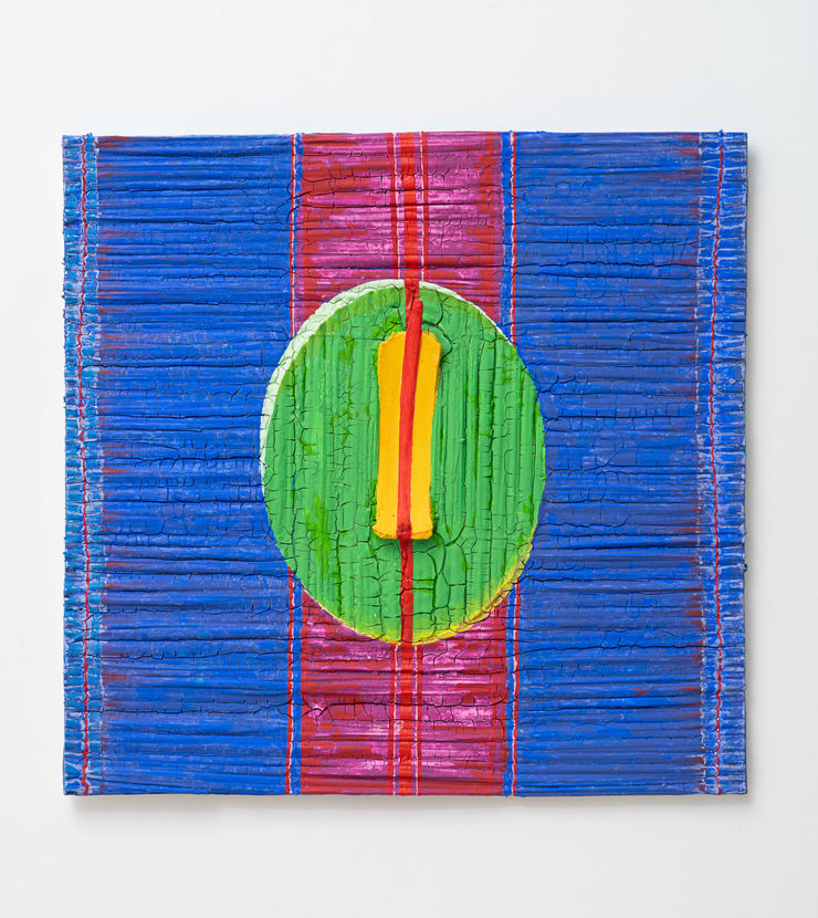 Delson Uchôa “Meridiano”, 2022 acrílica e resina sobre fibra vegetal acrylic and resin on plant fiber 95 x 98 cm 37.4 x 38.58 in