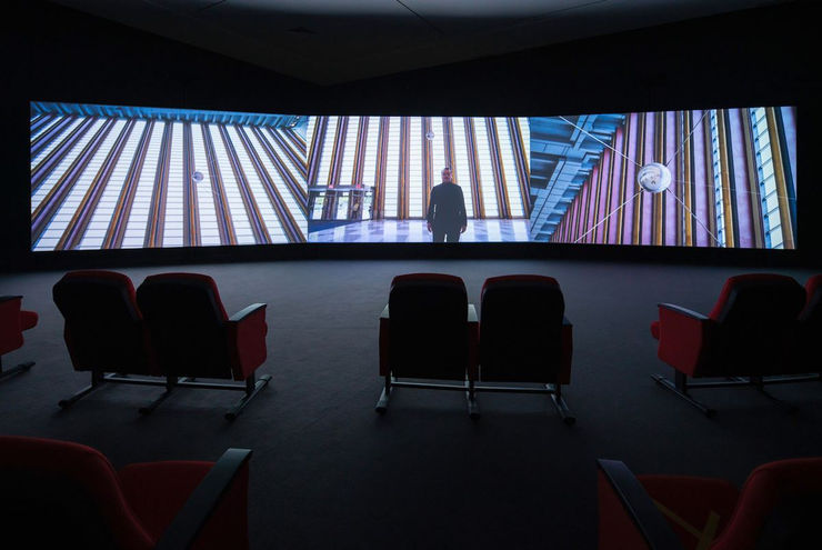 Naeem Mohaiemen, Two Meetings and a Funeral, 2017 | Install view: Non-Aligned, NTU Centre for Contemporary Art Singapore | April 04 – September 27, 2020. Courtesy NTU CCA Singapore