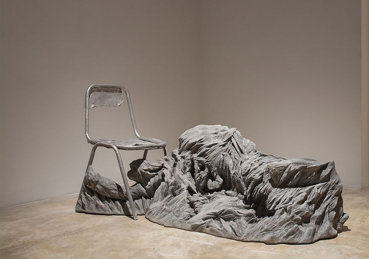 Sakshi Gupta | No Title (From the Series 'Become The Wind'), 2012 - 2013 | Aluminum, cast concrete, 150 x 77 x 68 cm