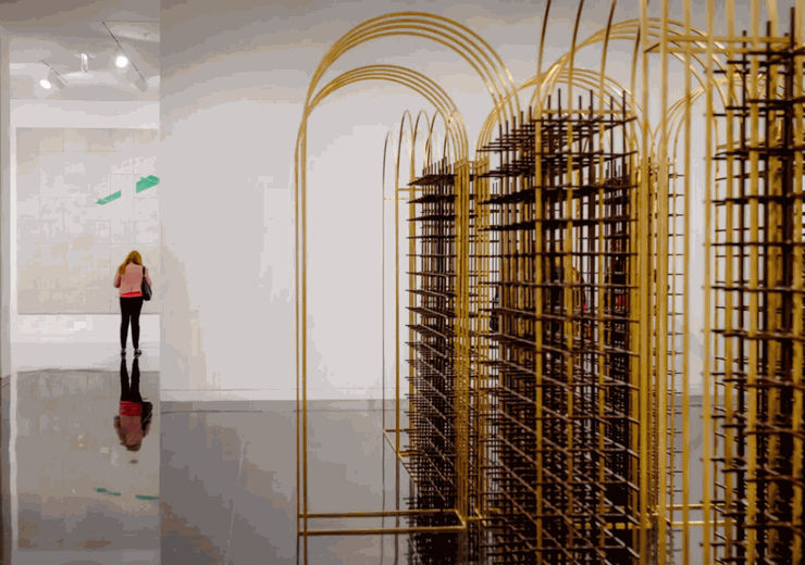 In Unsettled Structure I (2023), Rathin Barman conjures a near-life-sized model of an inner courtyard of a colonial mansion. Credit: Michael Tropea