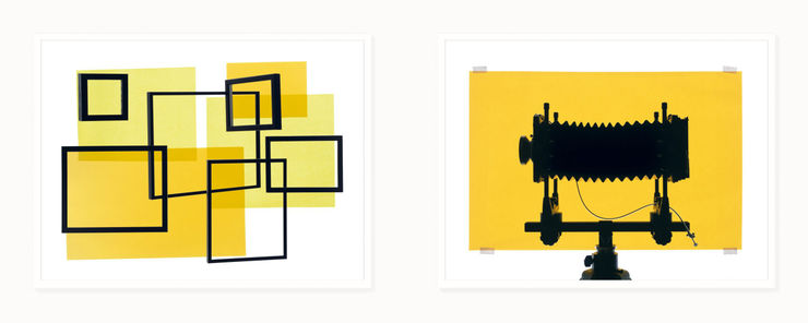Sarah Charlesworth Camera With Yellow, 2009 Edition 3 of 8 + 2 AP, fuji crystal archive, Two parts 31 x 41 in each