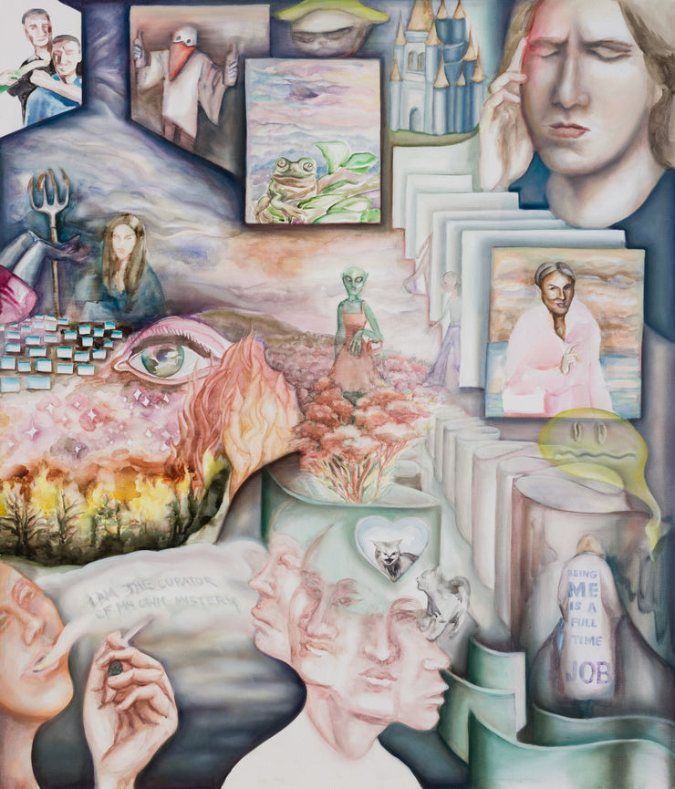 Katarzyna Wyszkowska Noise on the sense of a large number of small events, 2024 Oil on canvas 140 x 120 cm | 55 1/8 x 47 1/4 in