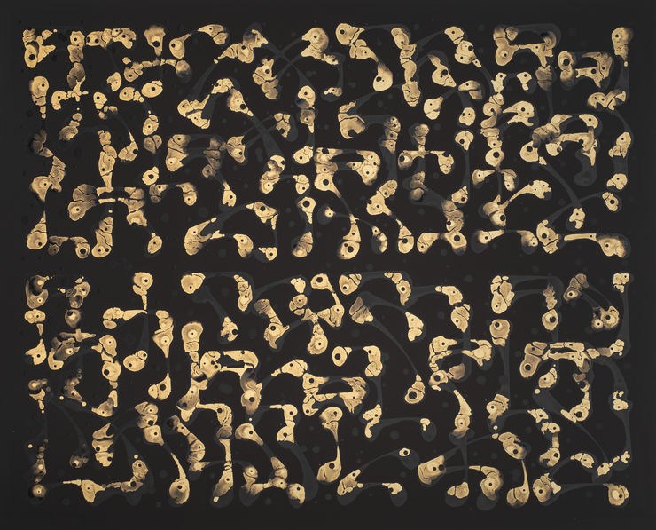 Sowat, Ghost Writer, Hypsas, acrylique et encre sur toile, 81 x 100 cm