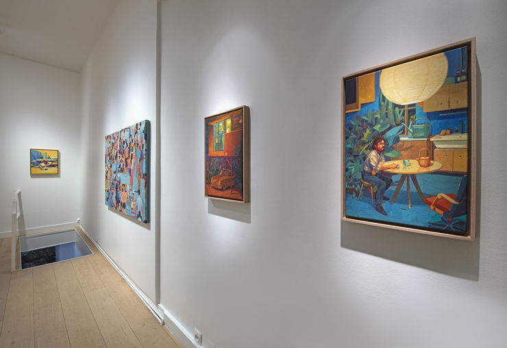 Matthieu Pommier, "Mercuries", 16 novembre - 9 décembre, 2023 Couloir / corridor 1 : "Étude intérieure" 2 : "Une ombre, un bruit" 3 : '"La valeur des grandes vacances" 4 : "Étude pour l'âge farouche"