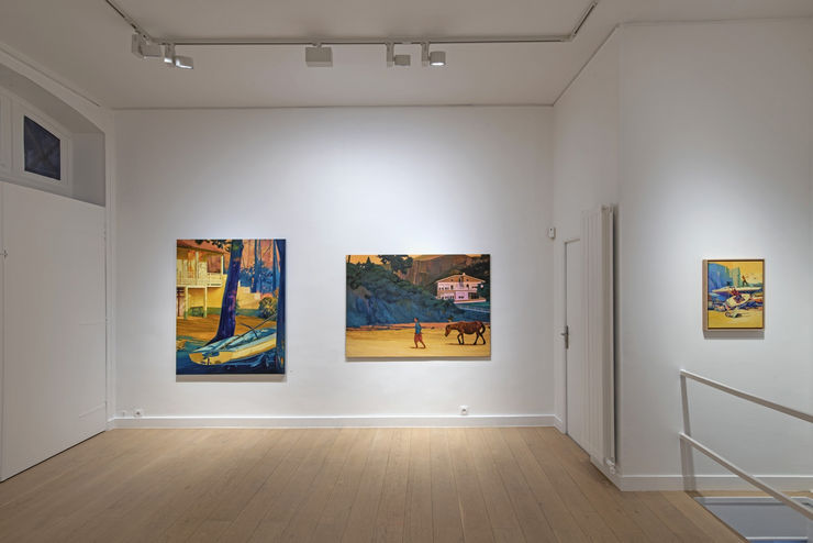 Matthieu Pommier, "Mercuries", 16 novembre - 9 décembre, 2023 Salle 2 / Room 2 gauche / left : "La vacance des grandes valeurs" droite / right : "L'indien"