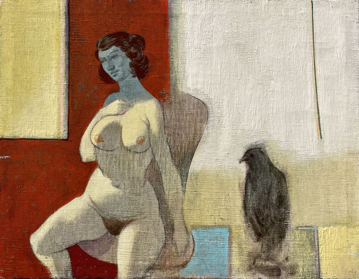 CARL HALL (1921-1996), Model and Bird, 1970s