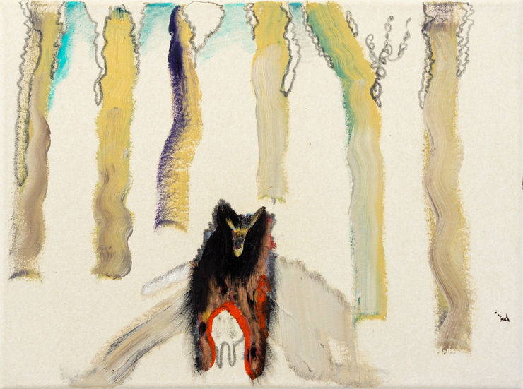 Yi Youjin Hyena 2021 Oil Oil Pastel On Korean Paper Mounted On Canvas 30 X 40 Cm