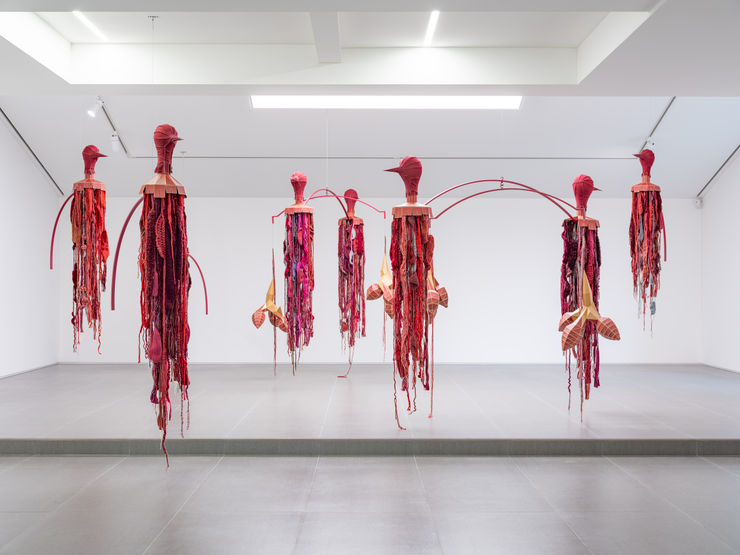 The Ritual Of The Red Birds 2025 Fabric Thread Yarn Cord Metal Cardboard Contact Paper Dimensions Variable