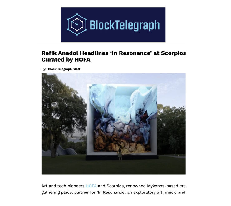 BlockTelegraph, Refik Anadol