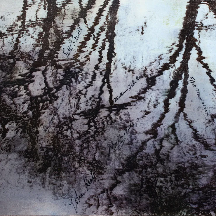 Reflections Hampstead Heath II section - painting of Hampstead Pond