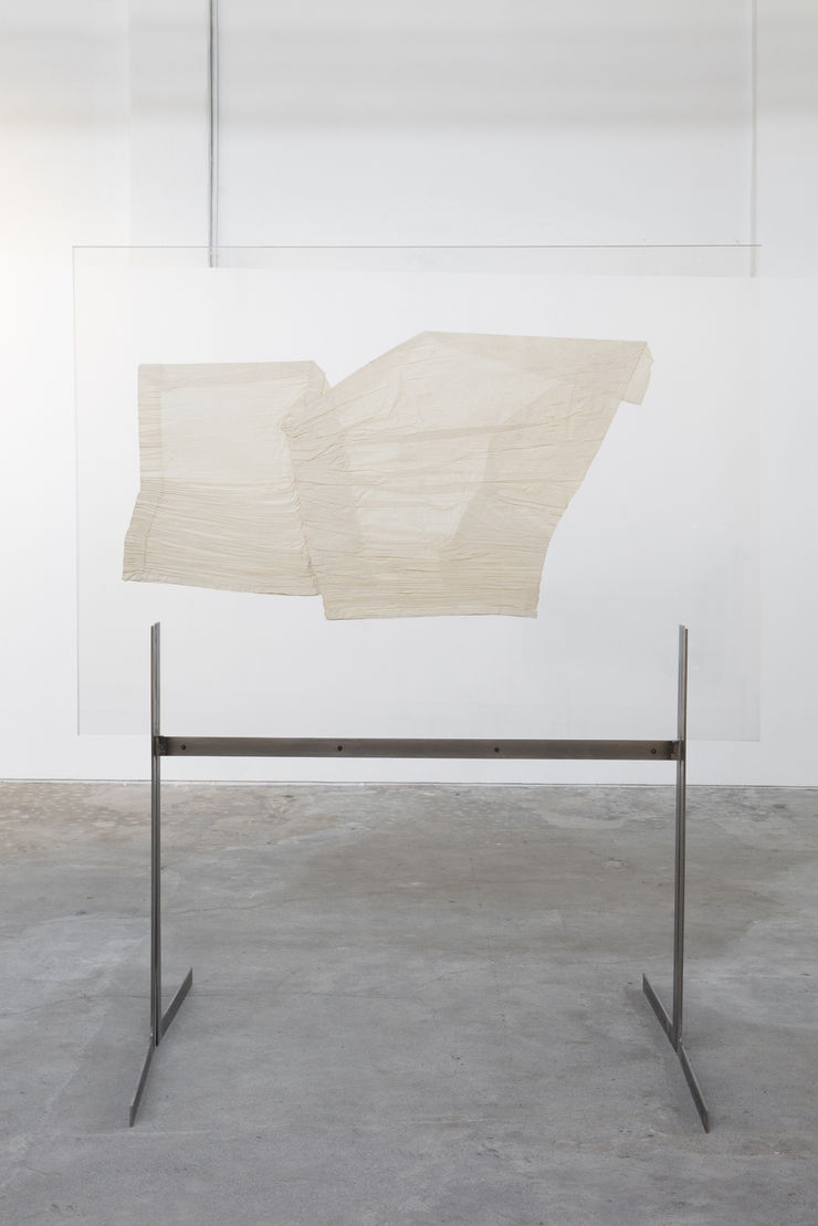 Lukas Gschwandtner Window 2, part I, 2023 Glass, canvas and steel 213 x 180 x 112 cm (83.9 x 70.9 x 44.1 in)