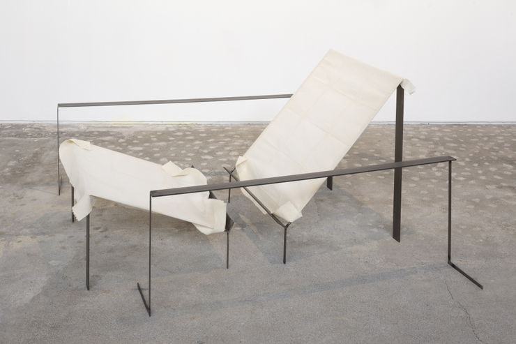 Lukas Gschwandtner Drawing of an armchair, 2023 steel and canvas 70 x 100 x 110 cm (27.6 x 39.4 x 43.3 in)
