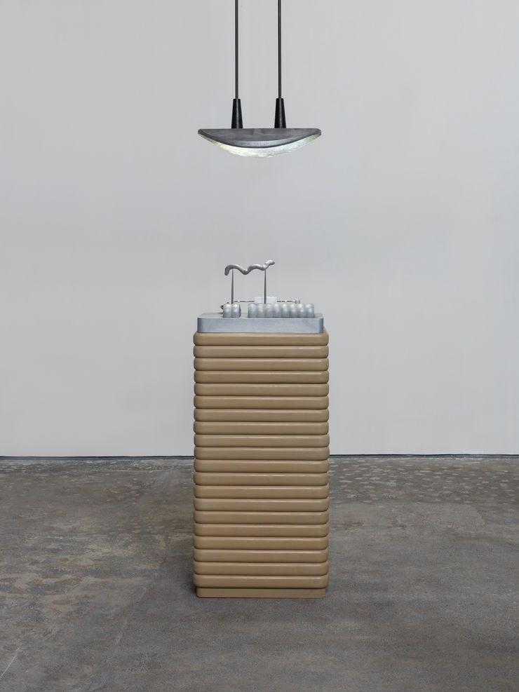 Carlos H. Matos Worktable 2, 2025 Pigmented resin, aluminum and lamp 155 x 42 x 30 cm (61 x 16.5 x 12 in)