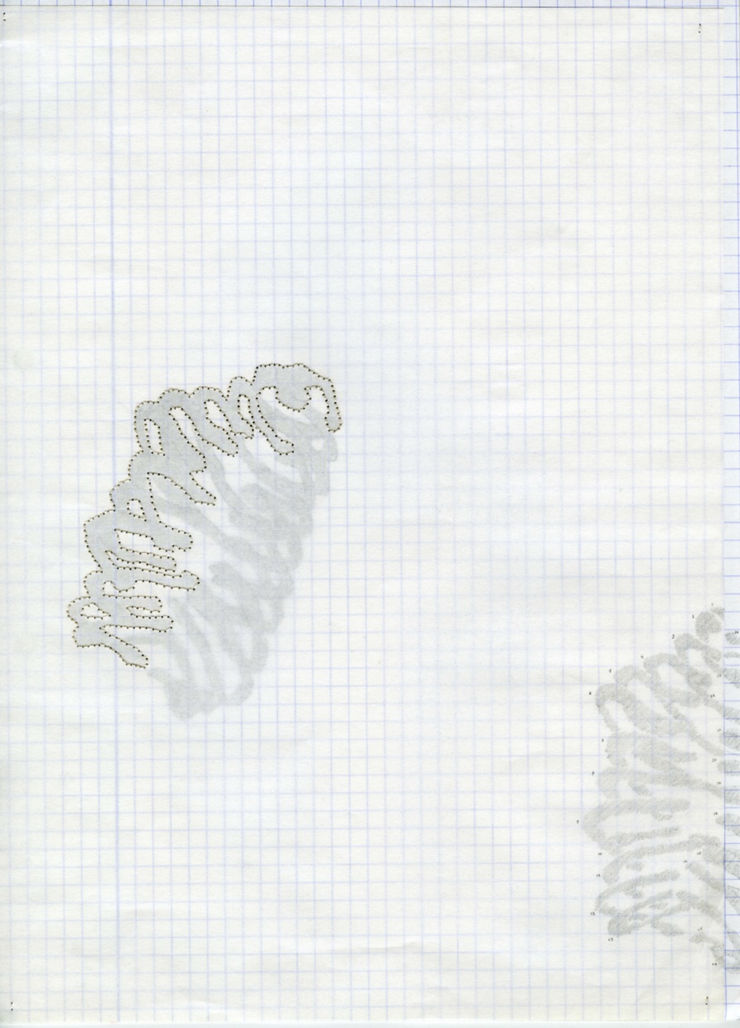Untitled (Relations), 2013 Paper, seam stitches, pencil Untitled (Relations), 2013 29,7 x 21 cm GRI0044