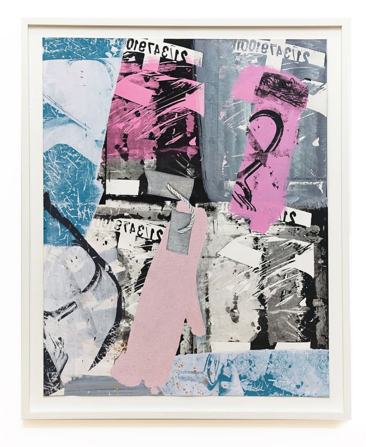 Samvinna II, 1981 silkiþrykk og akríl á pappír Samvinna II, 1981 silkscreen print and acrylic on paper 71,5 x 56,5 cm MAK0017