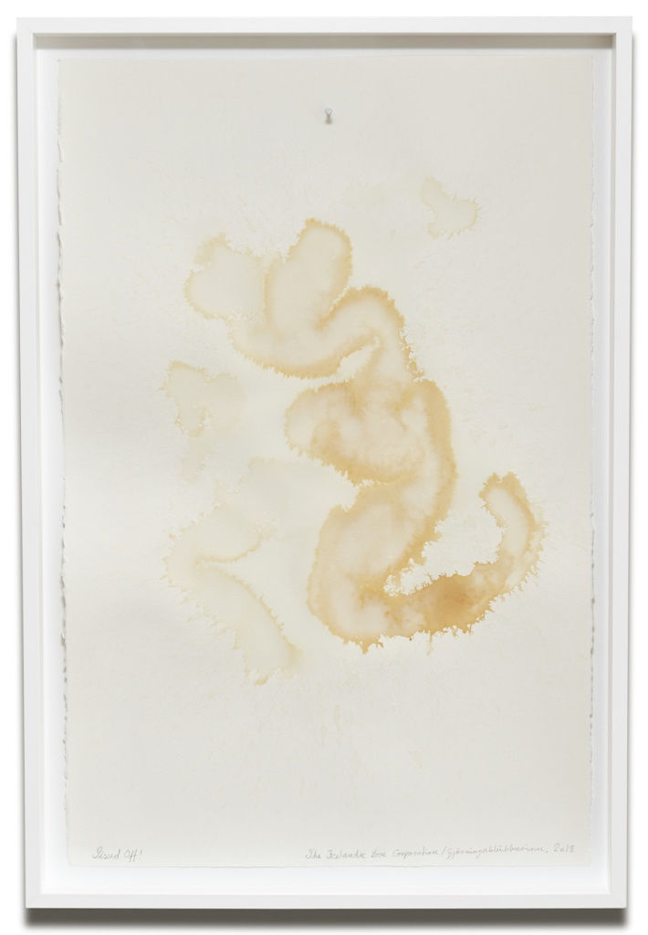 Pissed Off! III, 2018 nagli og piss á vatnslita pappír / nail and piss on watercolour paper 111, 5 x 76 x 6 cm