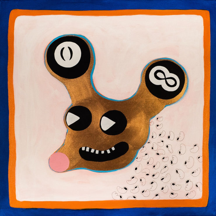 Mikki Gamli / Old Mickey, 2017 Acrylic paint and ink on canvas 60 x 60 cm GKF0037