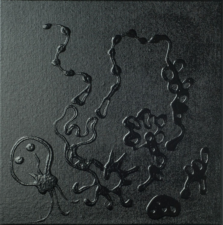 Neðansjávar / Underwater, 2017 Enamel paint on canvas 40 x 40 cm GKF0061