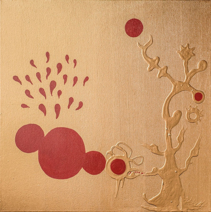 Lífsins Tré / Tree of Life, 2018 Acrylic paint and ink on canvas 60 x 60 cm GKF0029