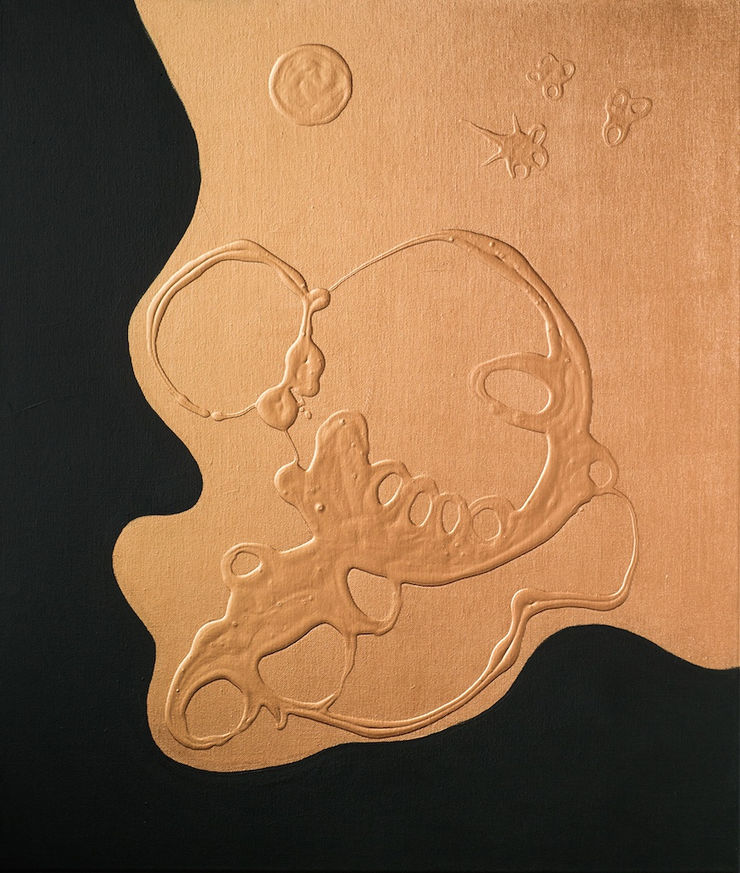 Ljósaskipti / Twilight, 2018 Acrylic paint and ink on canvas 70 x 60 cm GKF0018