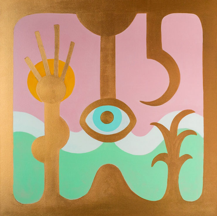 Dögun / Dawn, 2018 Acrylic paint on canvas 90 x 90 cm GKF0057