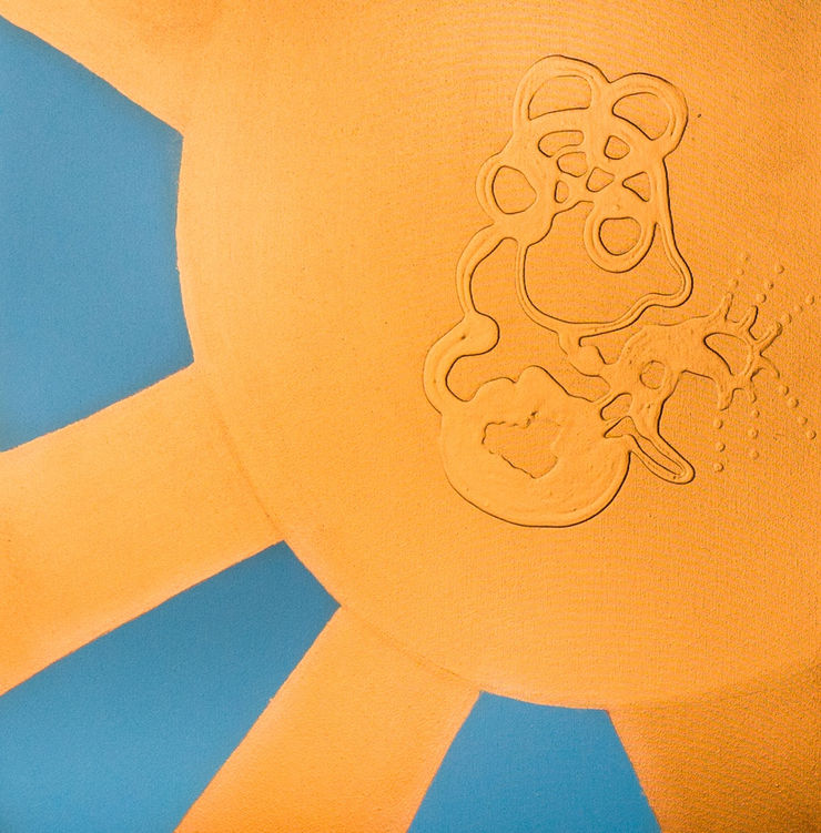 Sólguð / Sungod, 2018 Acrylic paint and ink on canvas 60 x 60 cm GKF0021