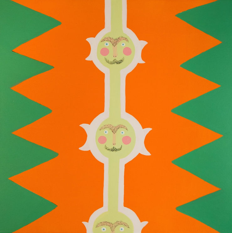 Munstur / Pattern, 2017 Acrylic paint and ink on canvas 50 x 50 cm GKF0037