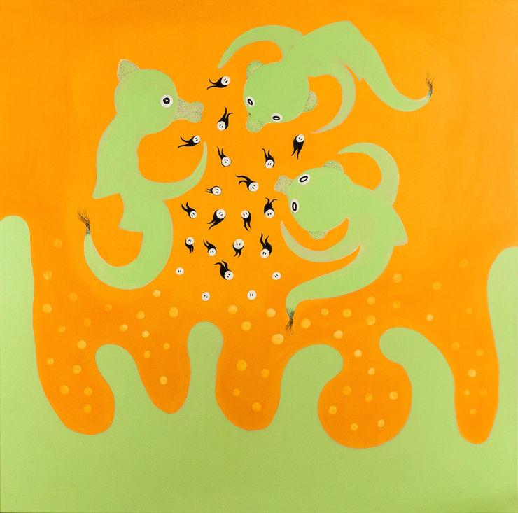 Allt í grænum Sjó / Sea of Green, 2018 Acrylic paint on canvas 90 x 90 cm GKF0049